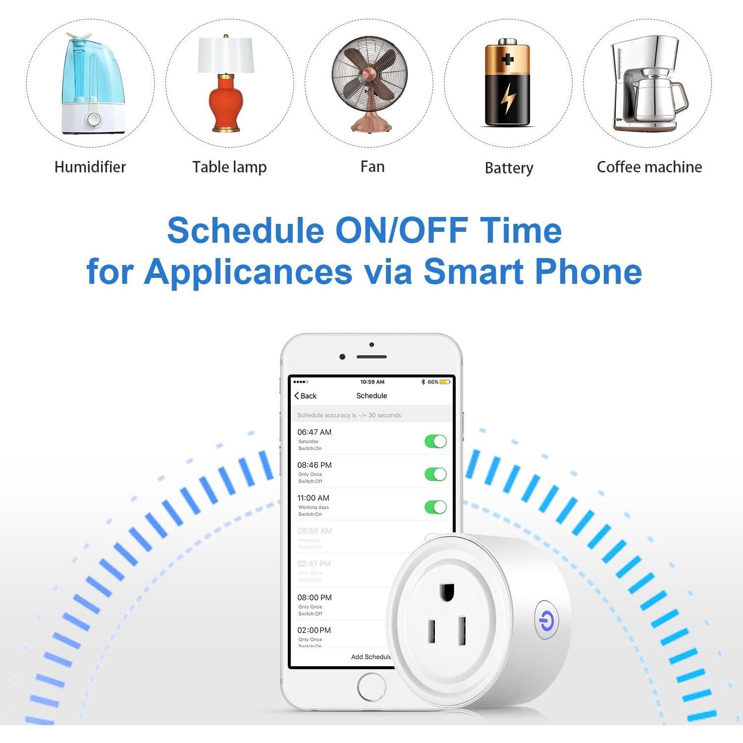 Enchufe Inteligente Wi-Fi Apromio 2 Paquetes Control Remoto