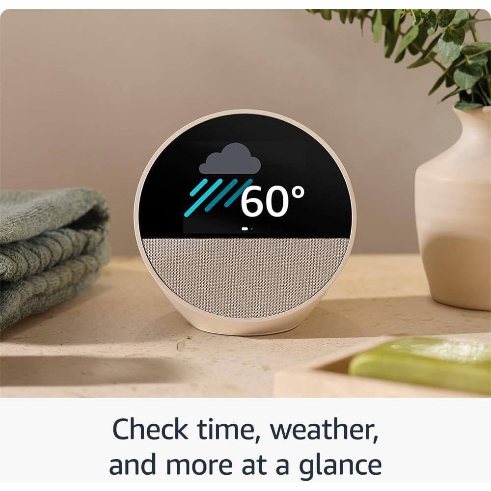Amazon Echo Spot (newest model) in Agate Blue bundle with Amazon Smart Plug, with Alexa+ Early Access