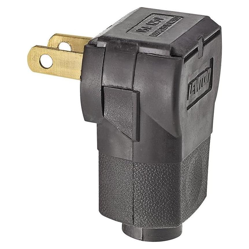 Enchufe de Ángulo Leviton 15A 125V 2-Polo Marrón