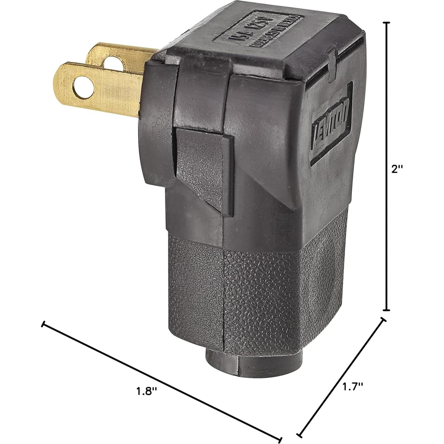 Enchufe de Ángulo Leviton 15A 125V 2-Polo Marrón