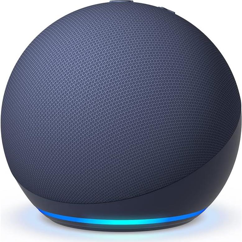 Echo Dot (5th Gen) Deep Sea Blue with Battery Base