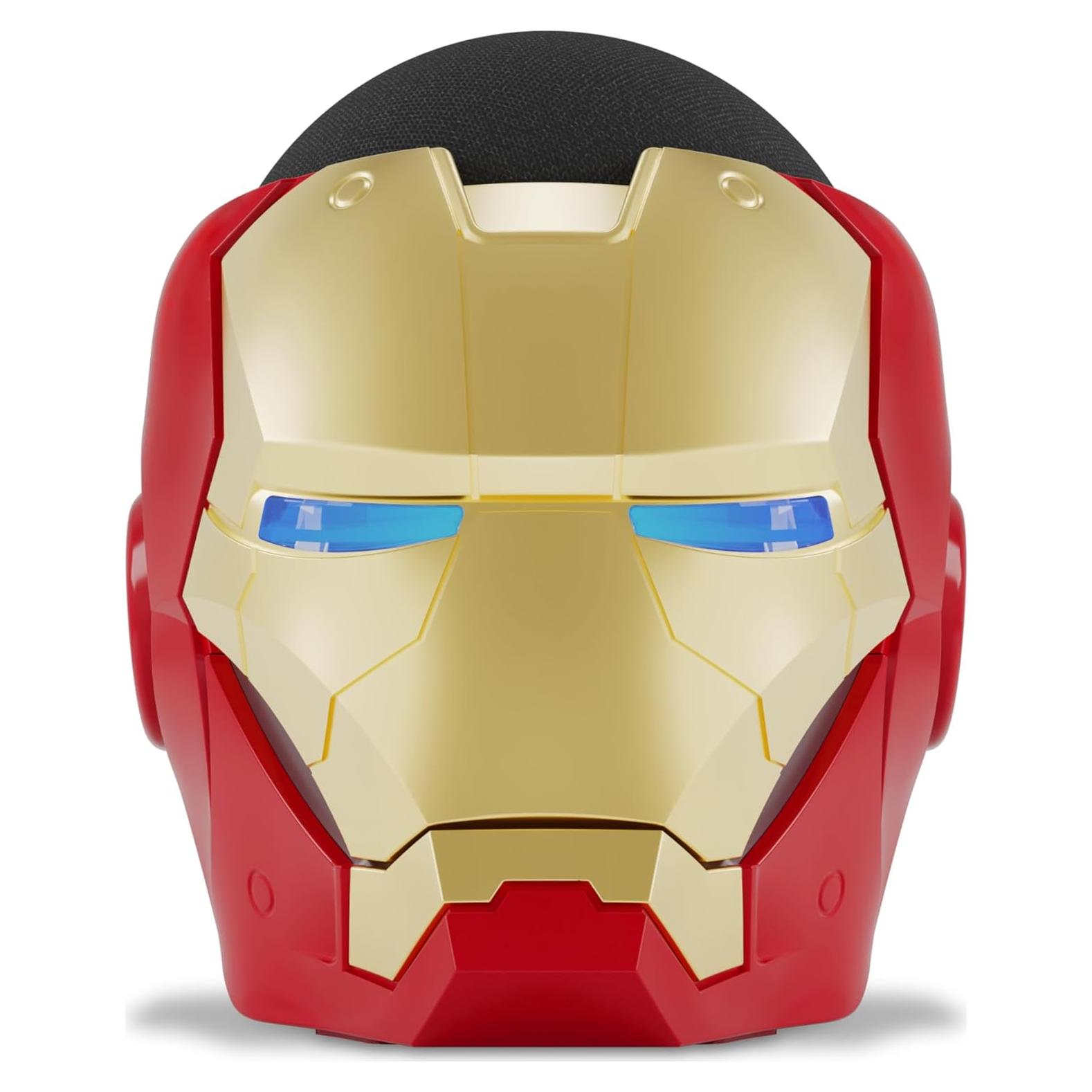 Echo Bundle: Echo Dot (5th Gen, 2022 release) | Charcoal and Limited Edition Marvel Iron Man Stand