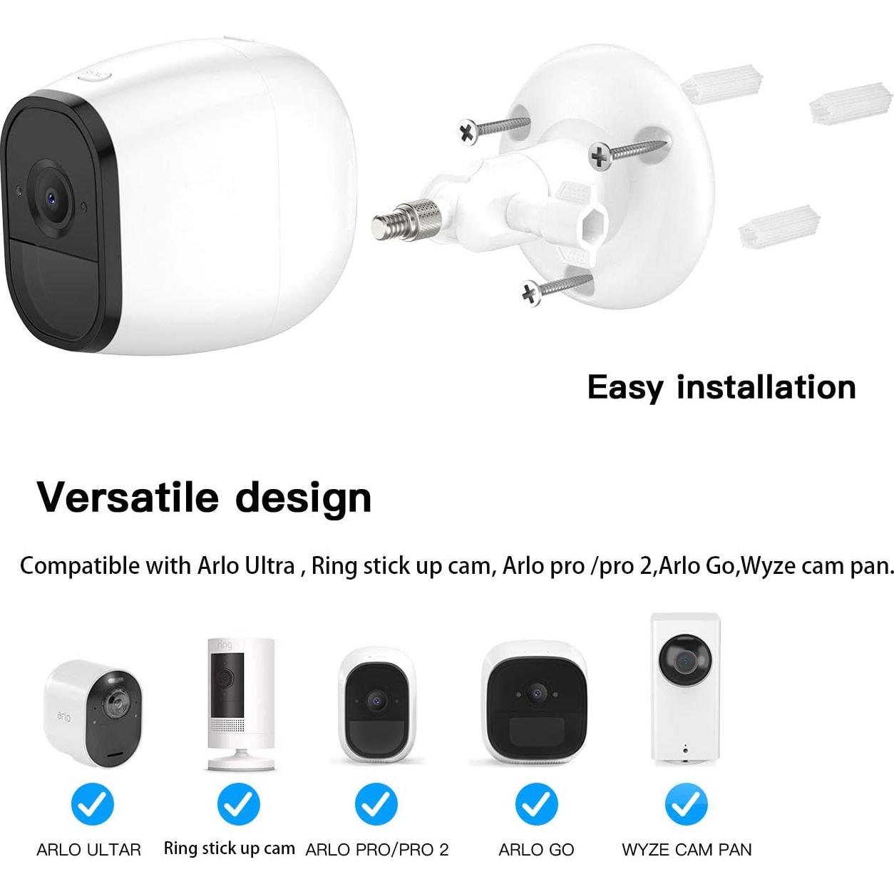 Soporte de Pared Ajustable HOLACA para Cámaras Arlo - Blanco