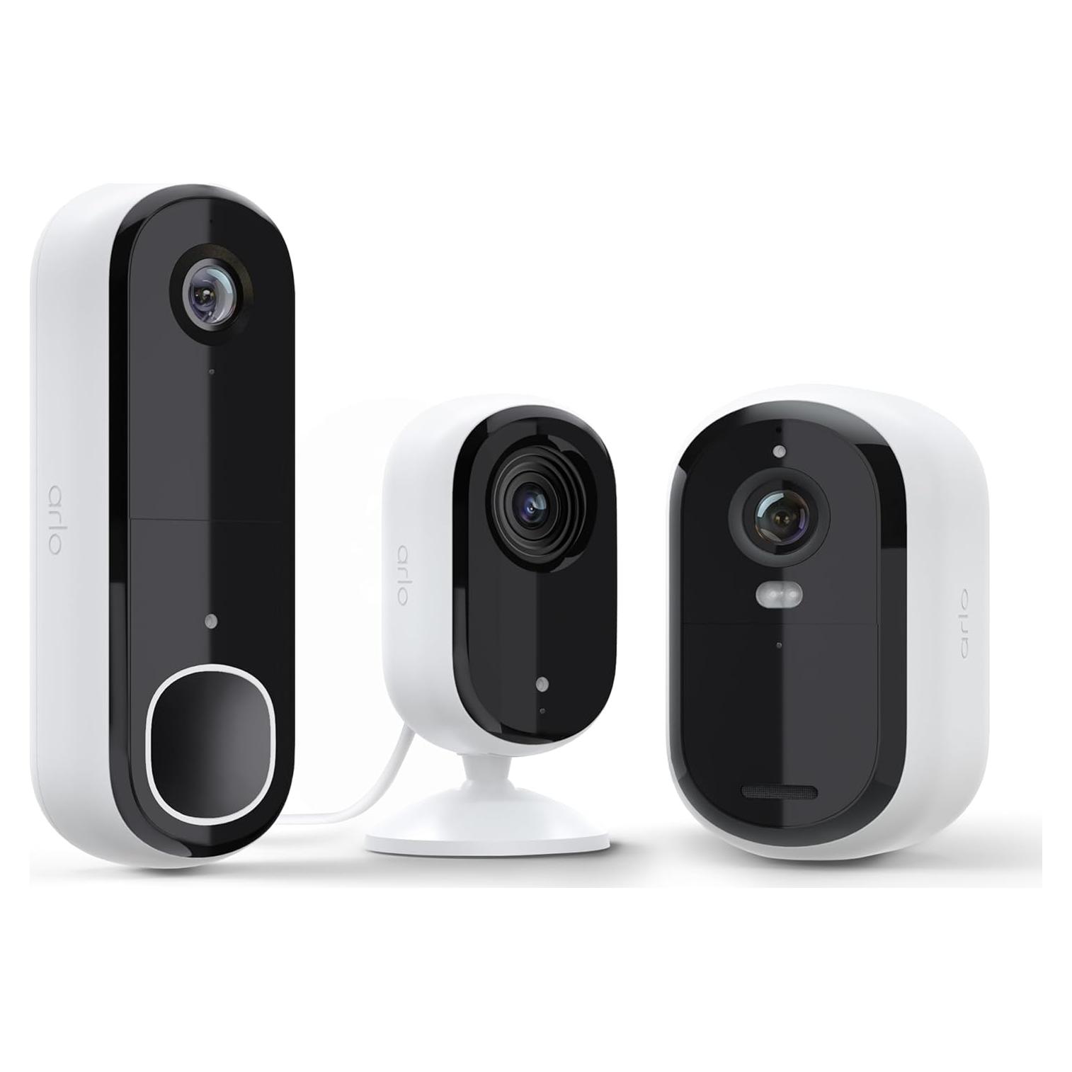 Paquete de Seguridad Arlo Esencial 2K | 3 Cámaras Interior y Exterior