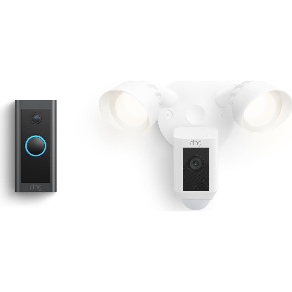 Video Doorbell Wired with Ring Floodlight Cam Wired Plus