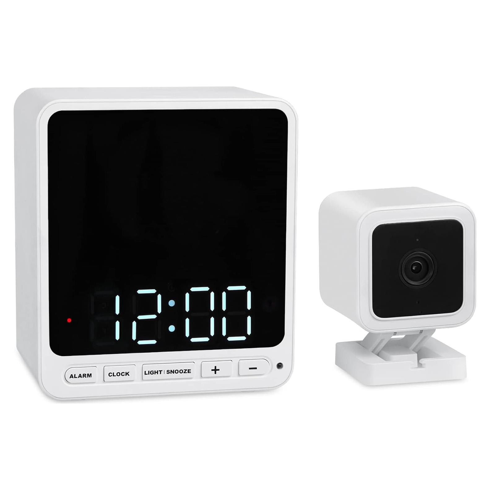 Funda de Cámara de Reloj Despertador Wasserstein para Wyze Cam V3/V4/Pro - Protección Discreta (Blanco)