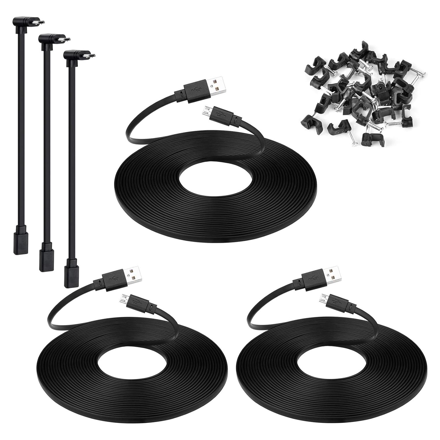 Paquete de 3 Cables Micro USB 7.62 m SMAYS Negro