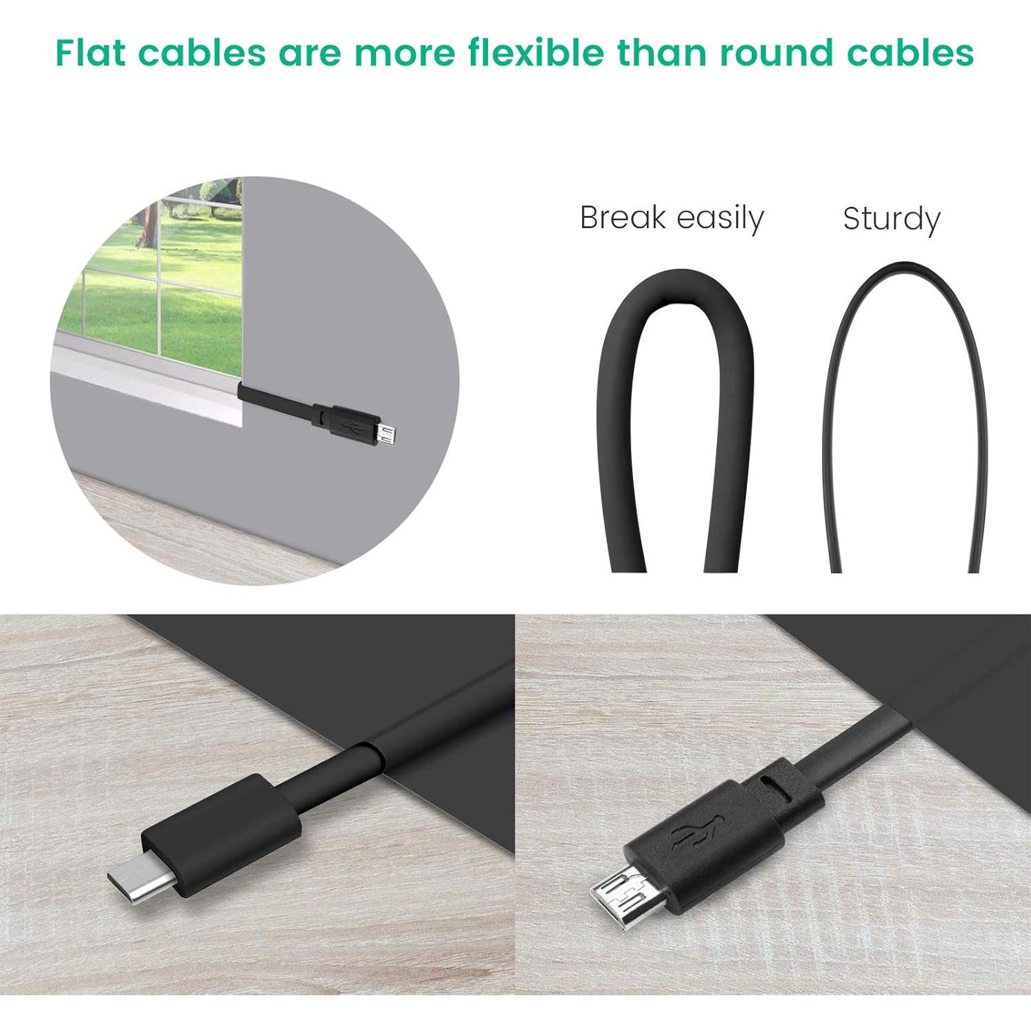 Paquete de 3 Cables Micro USB 7.62 m SMAYS Negro