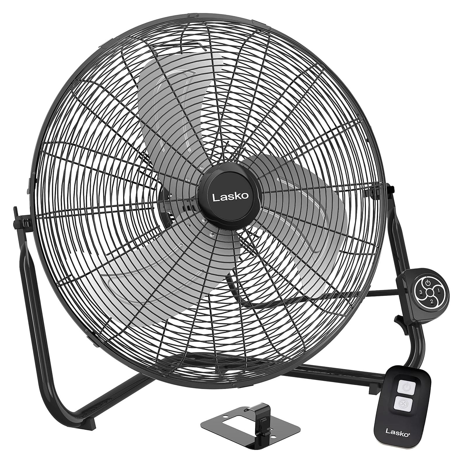Ventilador de Pared Lasko H20660 20" Negro 3 Velocidades con Control Remoto