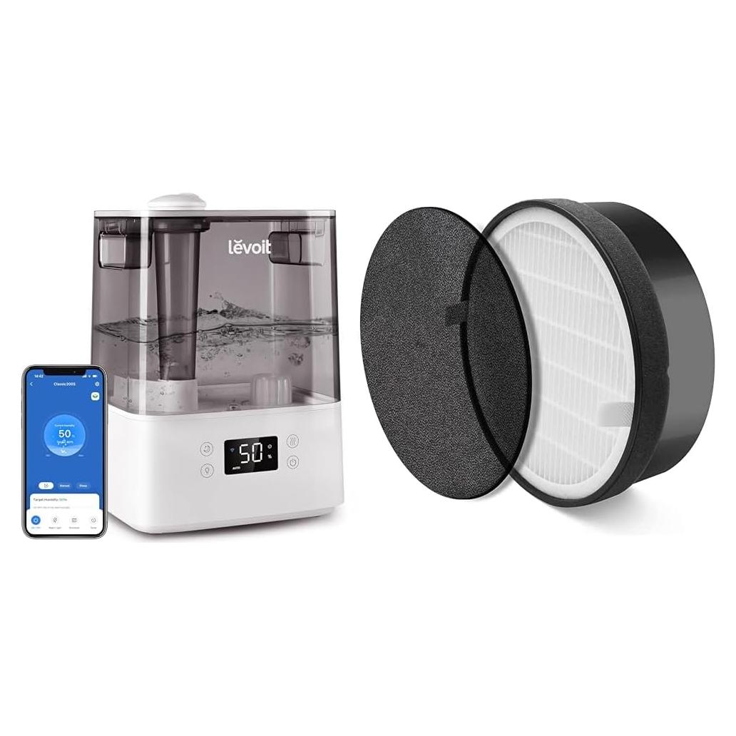 Humidificador LEVOIT 6L para Dormitorio Automático Gris