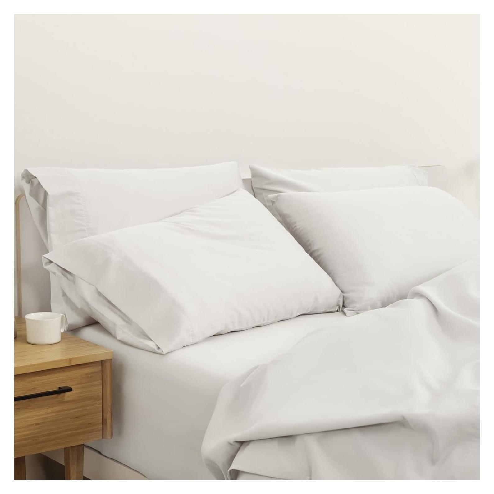 Juego de Sábanas Percale Casper Rey 100% Algodón Orgánico Blanco