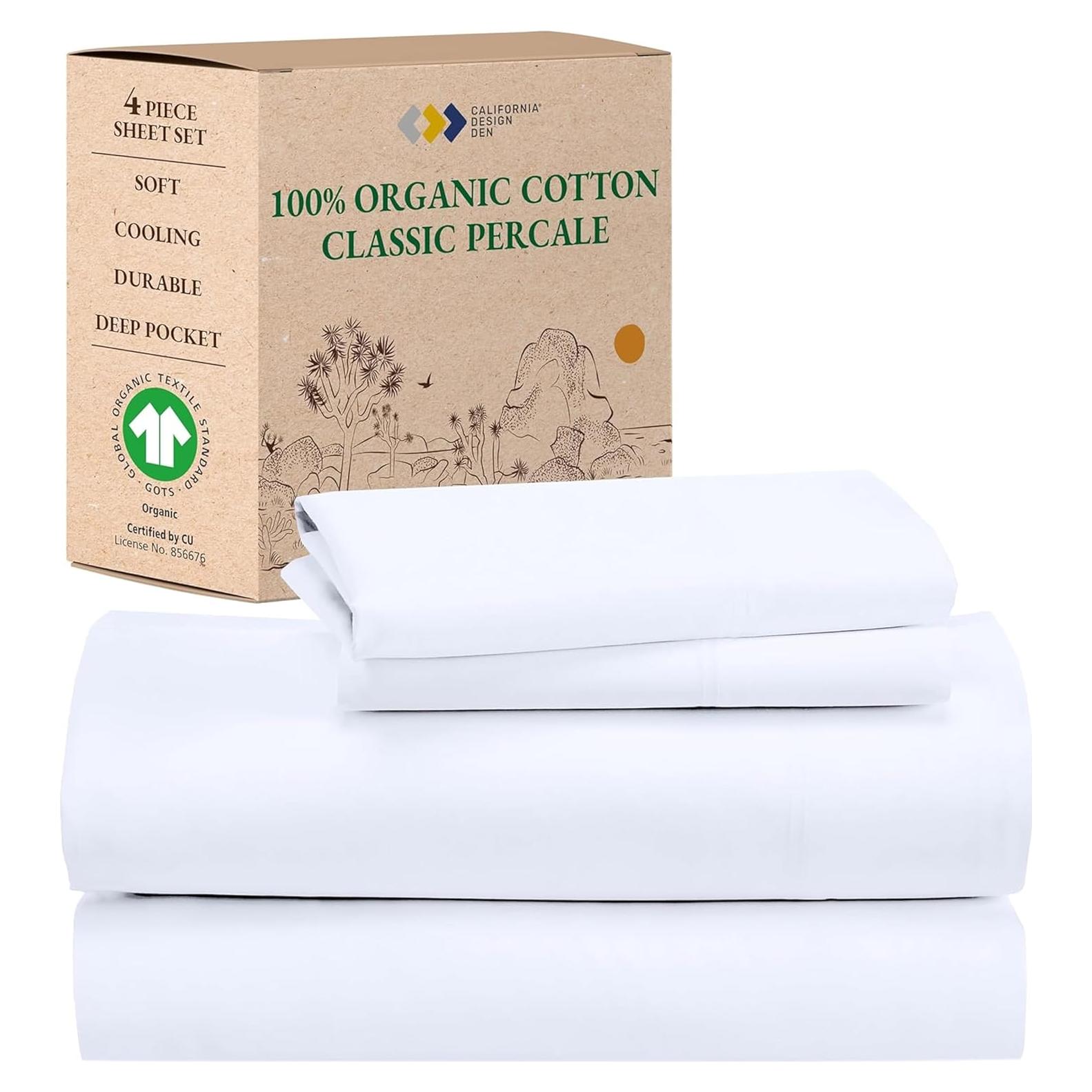 Juego de Sábanas Queen California Design Den 100% Algodón Orgánico
