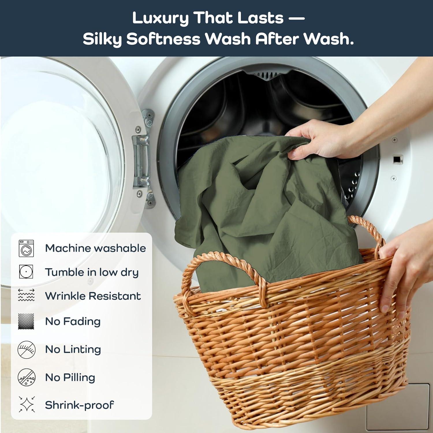 Juego de Sábanas Queen Olive + Crate Eucalipto Tencel Hipoalergénico