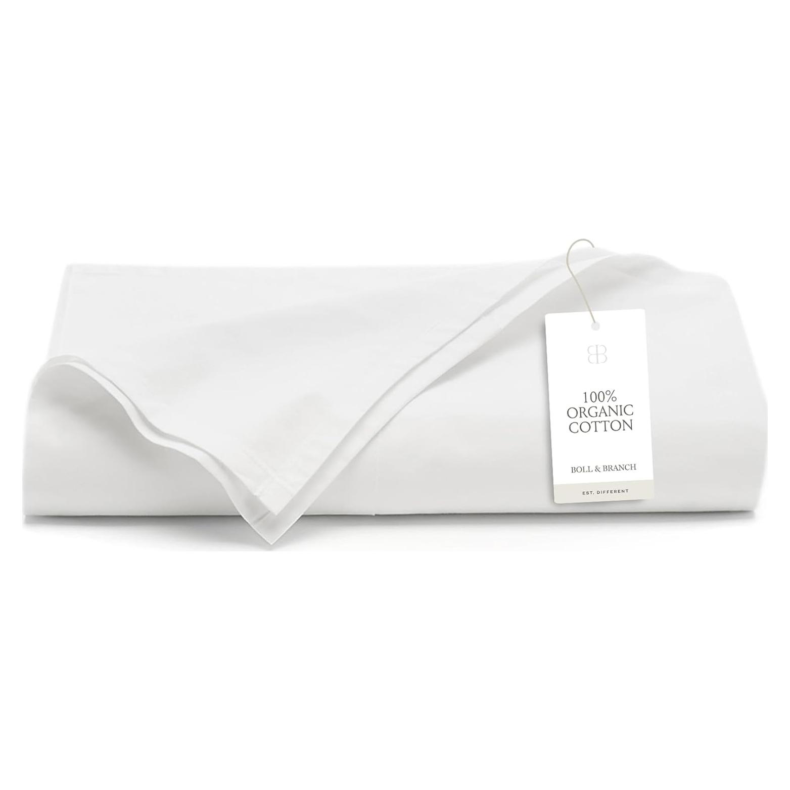 Sábana Plana King Boll & Branch 100% Algodón Orgánico Blanco