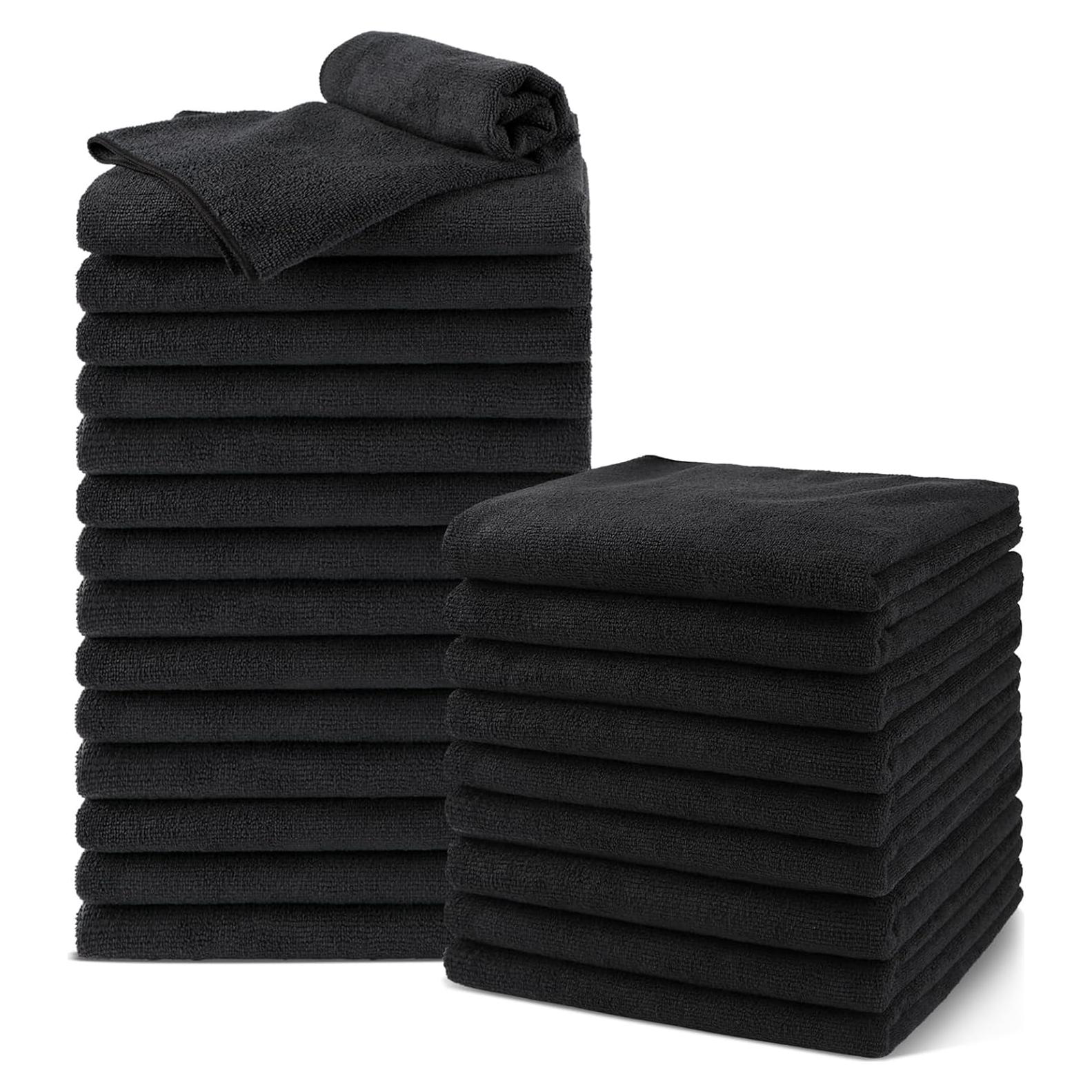 Paquete de 24 Toallas de Microfibra UNIMADE Negras 40x74 cm