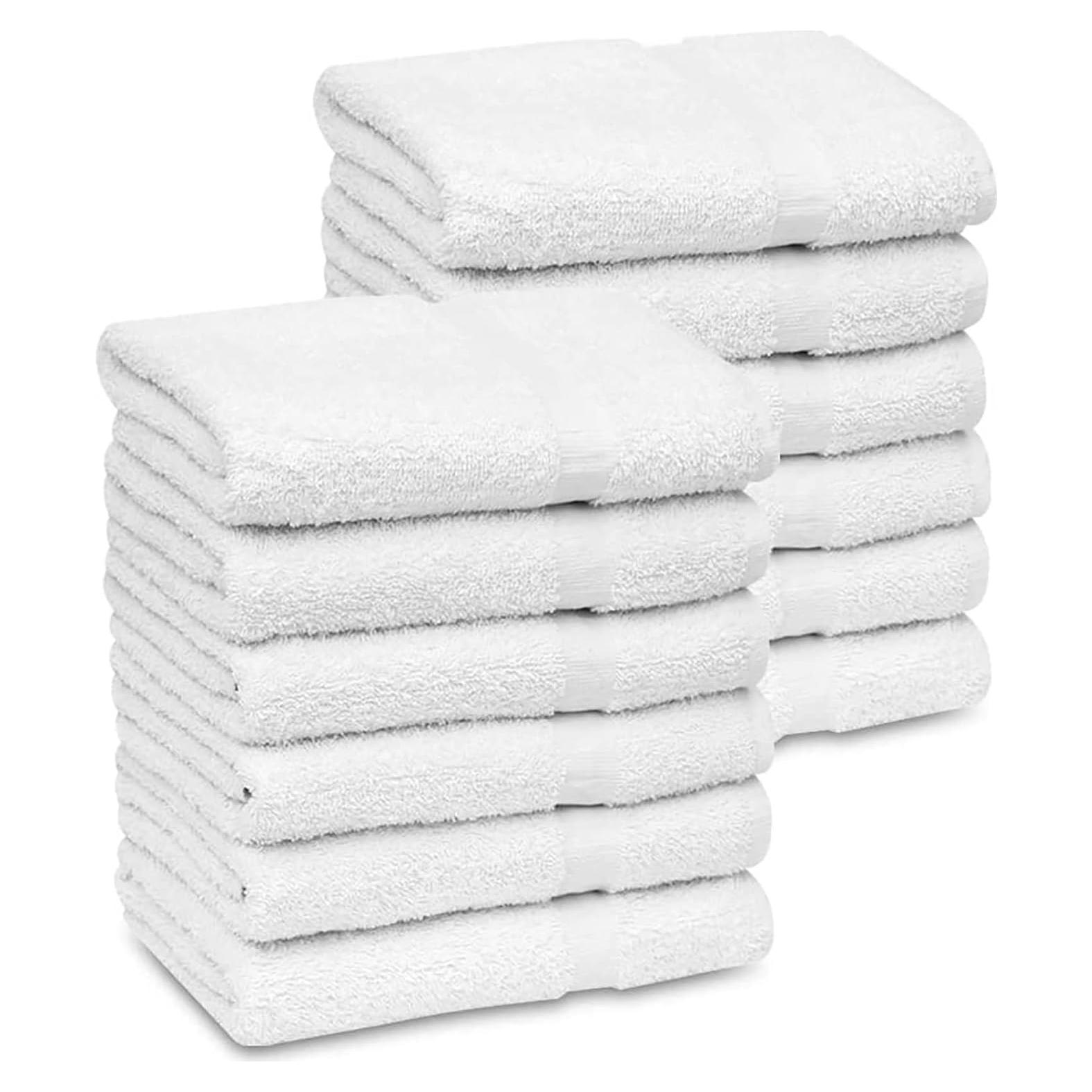 Toallas de Baño Blancas TEXTILES DE ORO 12 Pcs 61x127 cm