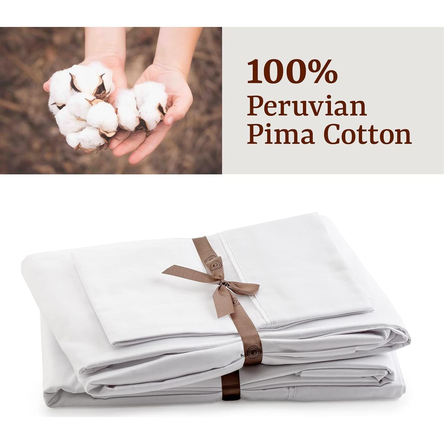 Juego de Sábanas Queen Peru Pima 4 Piezas 100% Algodón 285 Hilos