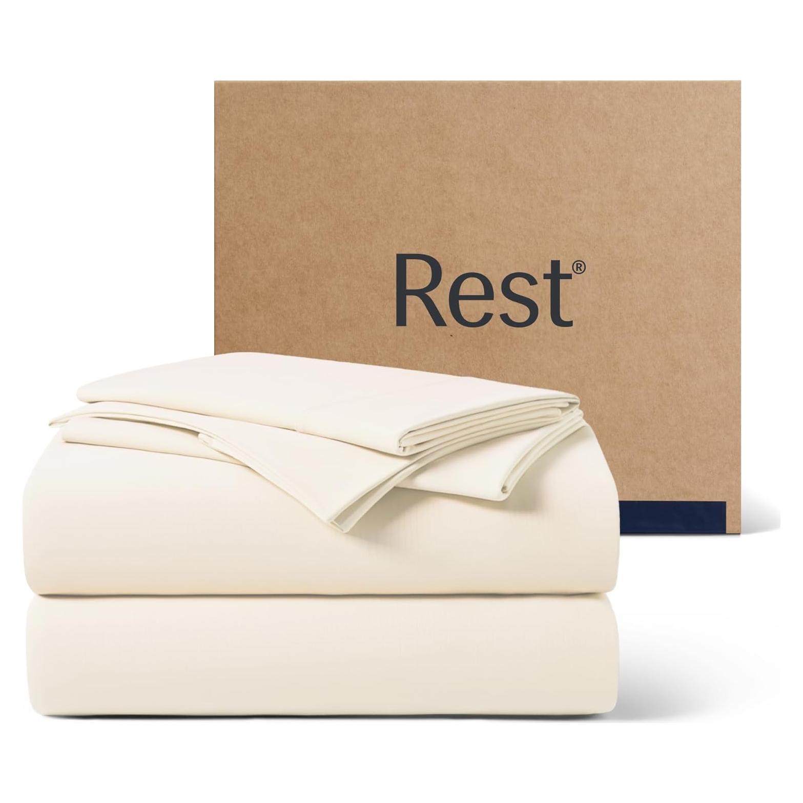 Conjunto de Sábanas REST Evercool Completo Marfil Nieve 4 Piezas