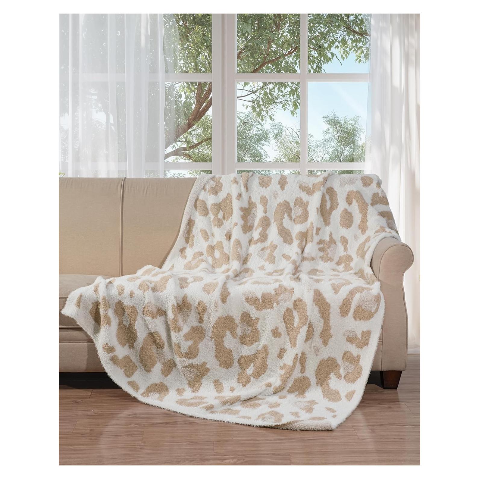 Manta suave de leopardo blunique 127x152 cm decorativa