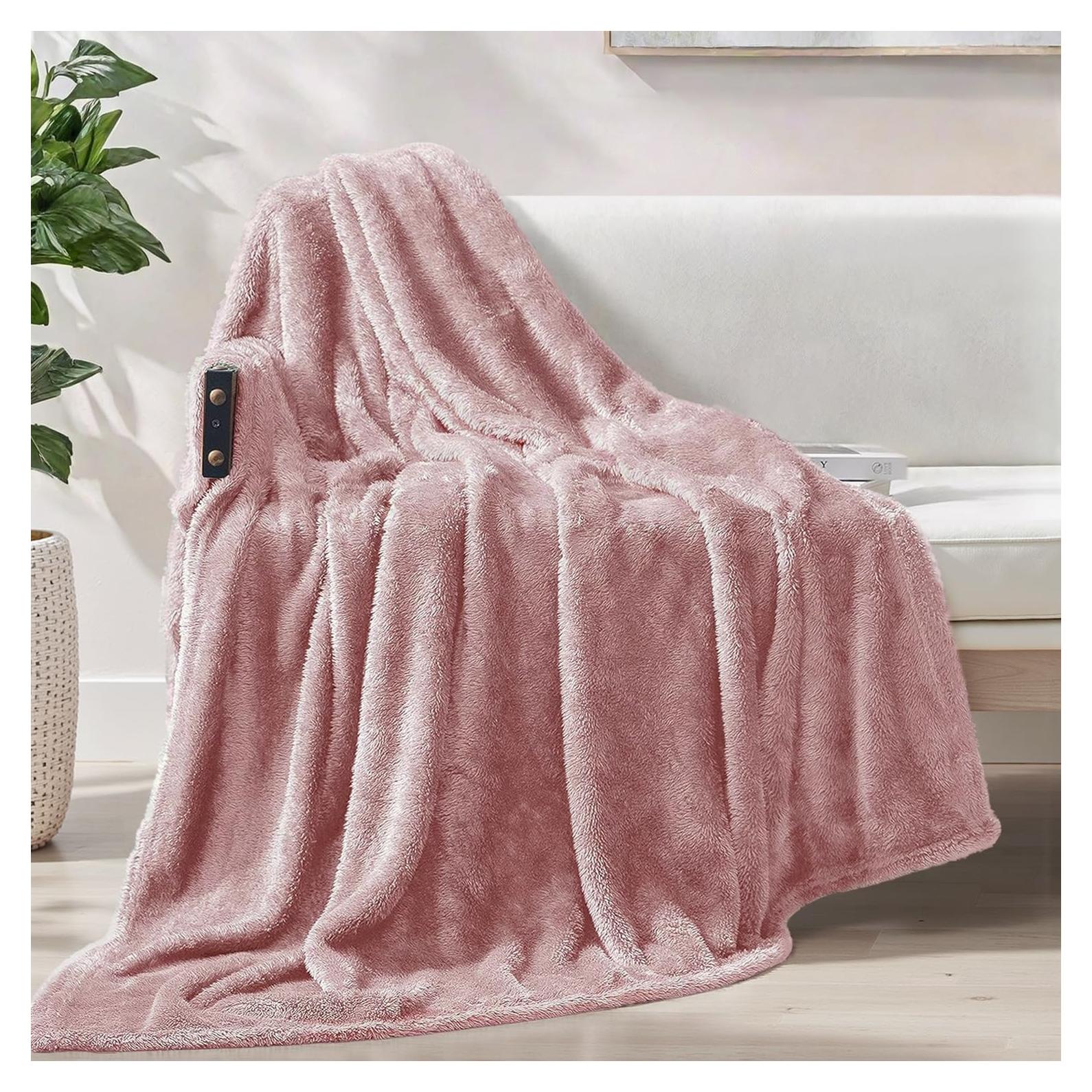Manta de Forro de Felpa Extra Grande Exclusivo Mezcla 127x178 cm Rosa