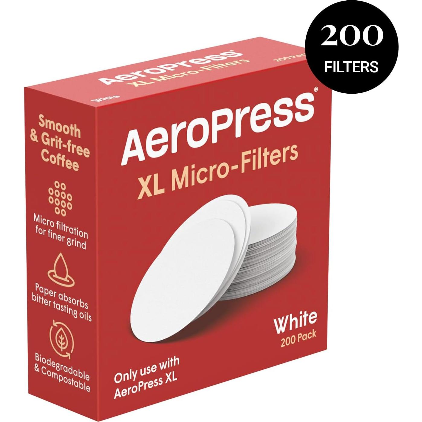 Filtros de Reemplazo AeroPress XL - 200 Micro-filtros de Papel