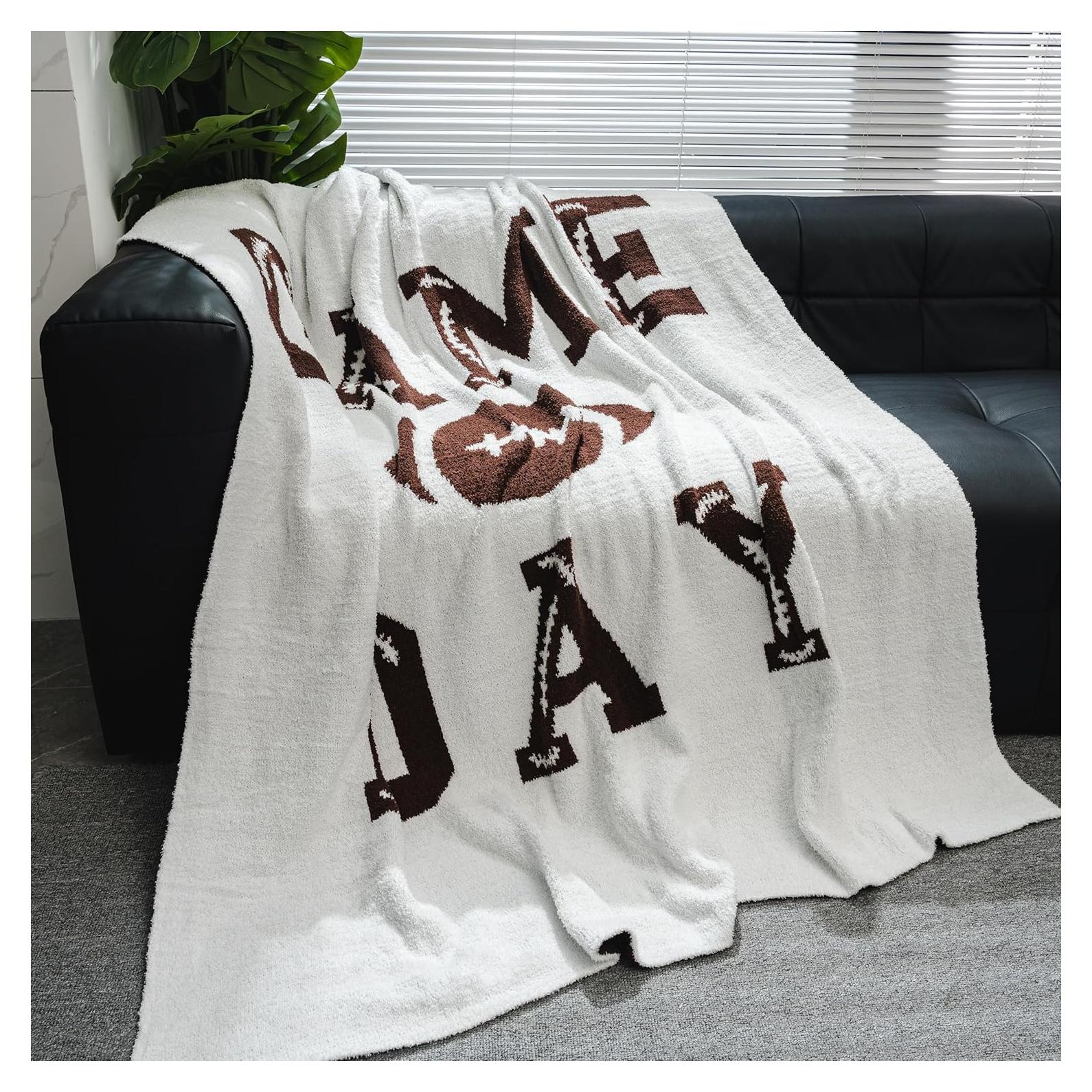 Manta de Fútbol Acogedora XING7DAY 129x160 cm Blanca