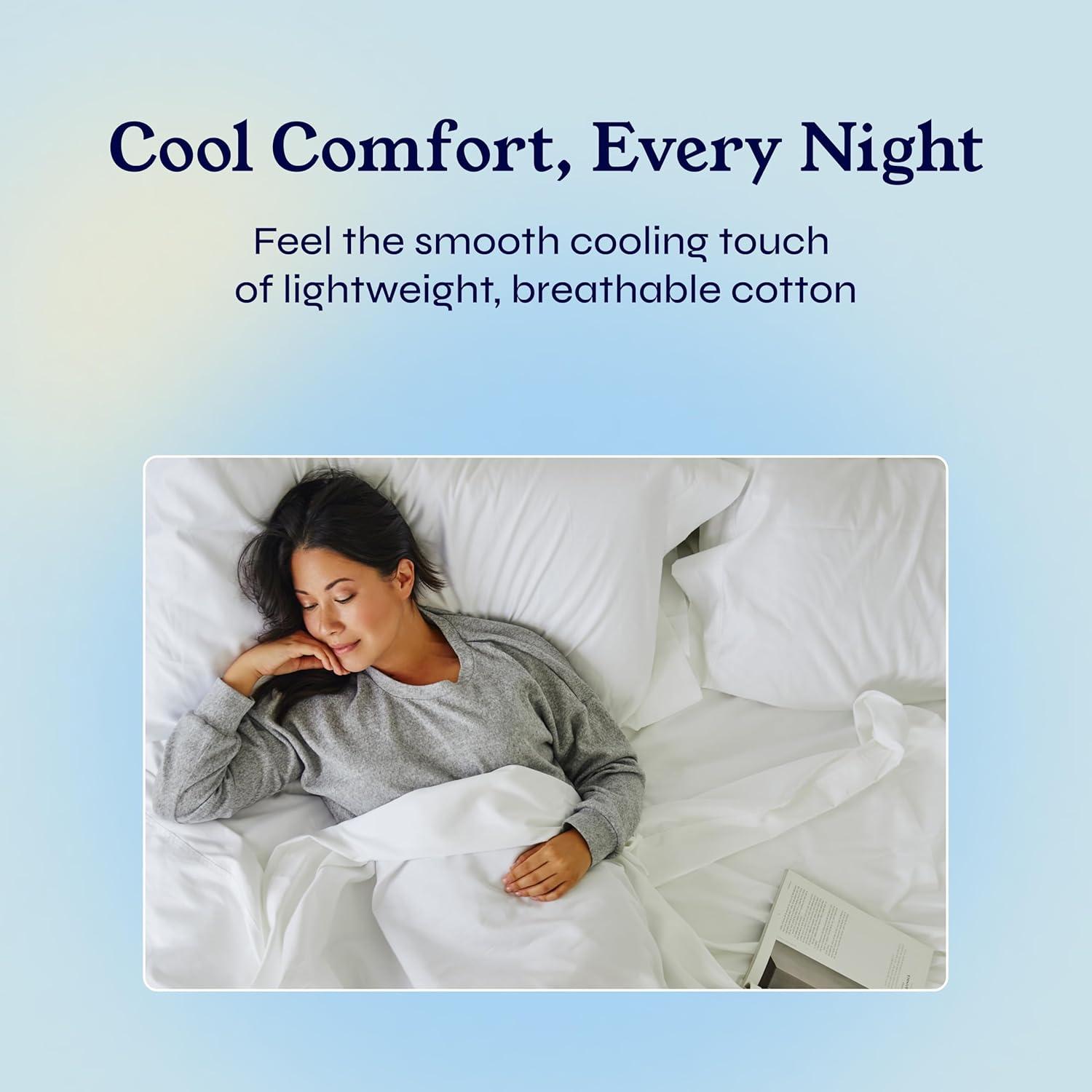 Sábanas Split King California Design Den 400 Hilos Algodón Blanco