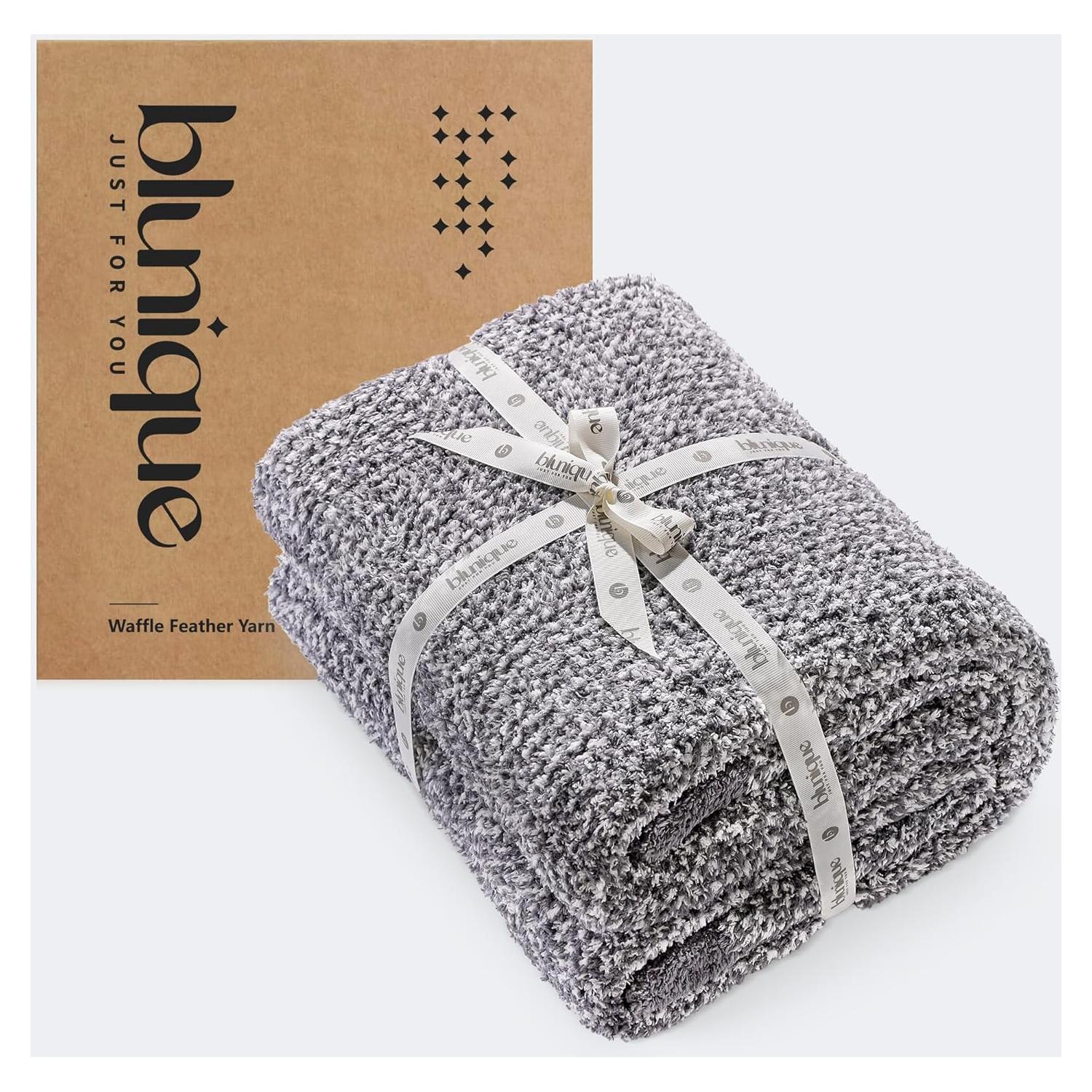 Manta Suave Gris Blunique 127x152 cm para Sofá y Cama