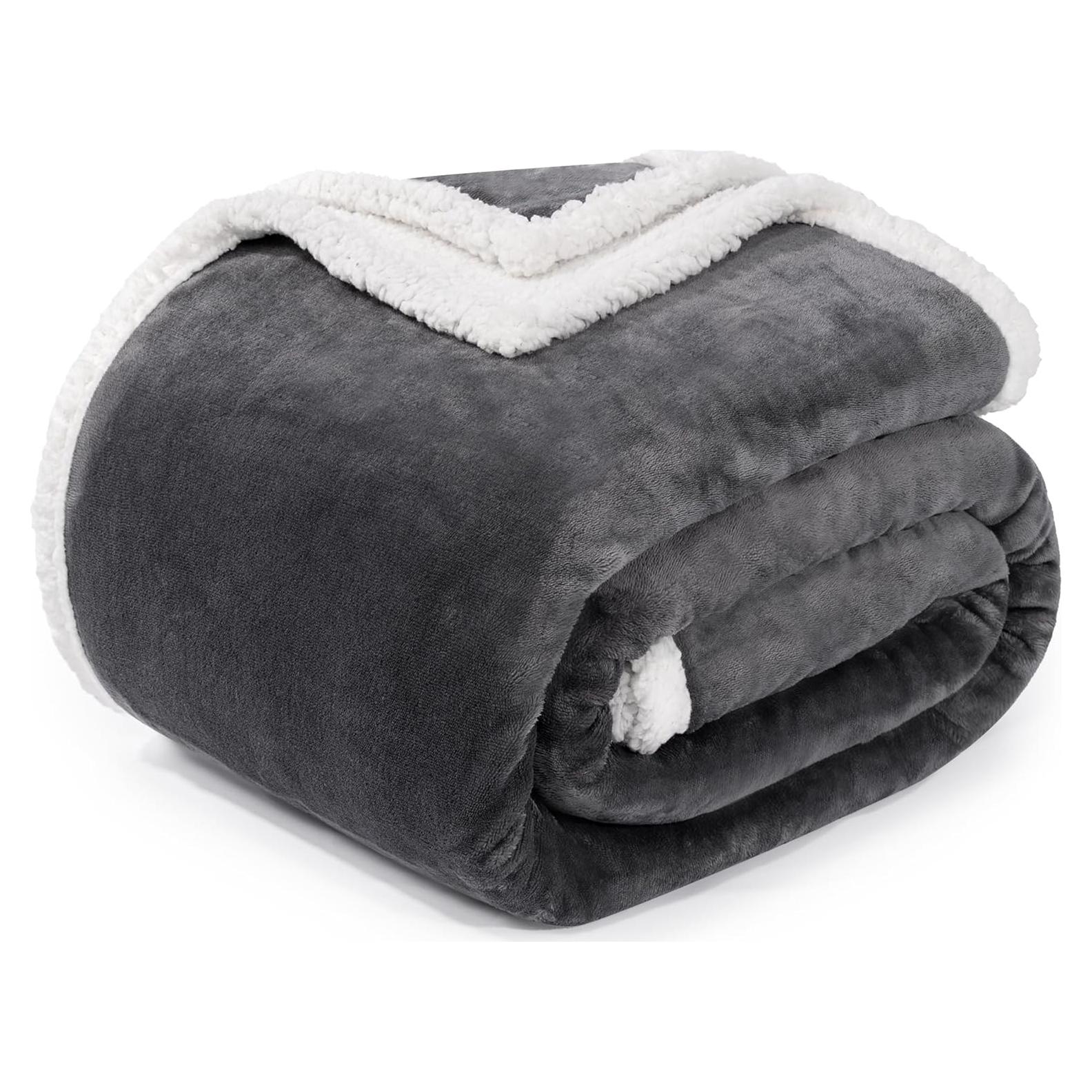 Manta Sherpa Beautex 127x152 cm Gris Suave y Cálida