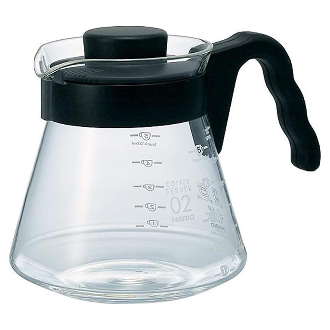 Servidor de Café Hario V60 de Vidrio 700ml Negro