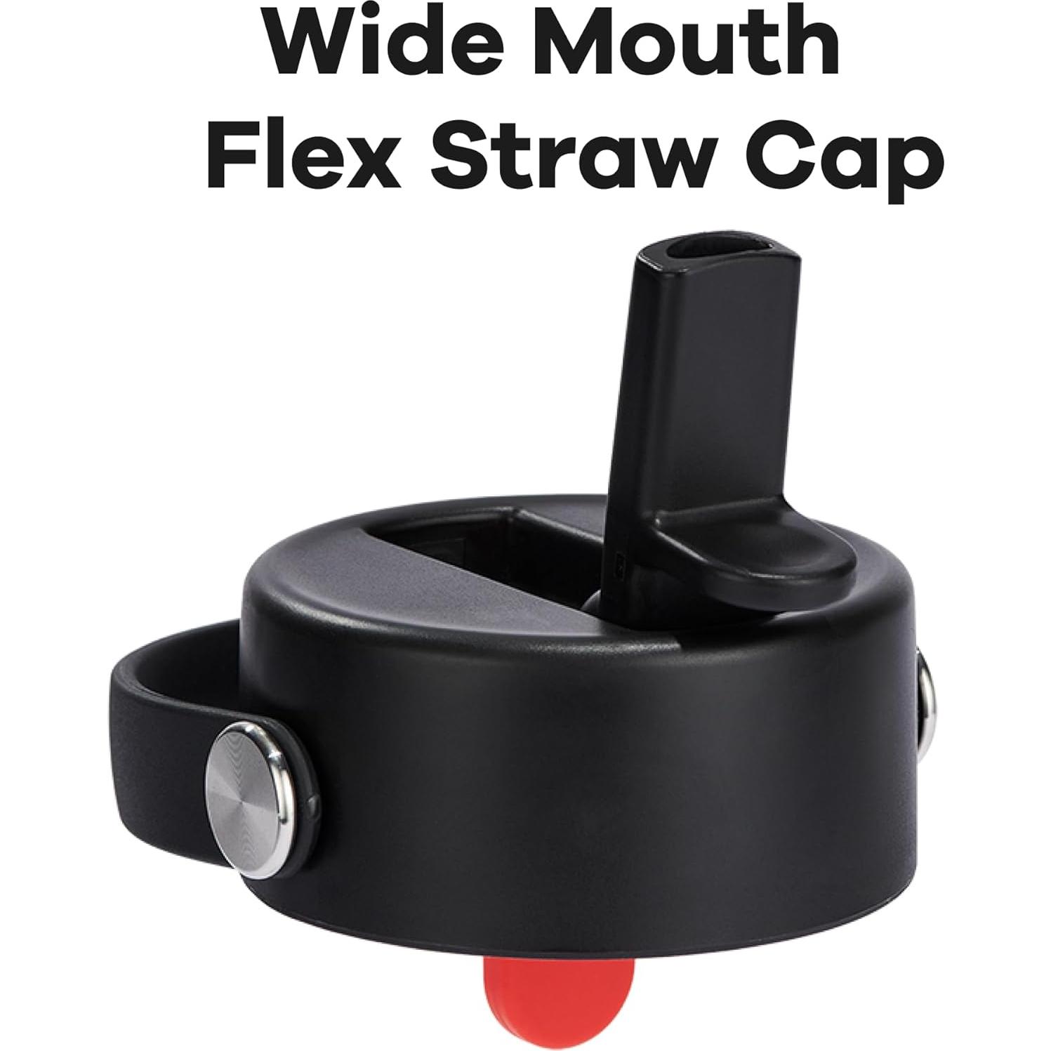 Tapa Ancha Hydro Flask 2022 con Pajilla Flexible Negra