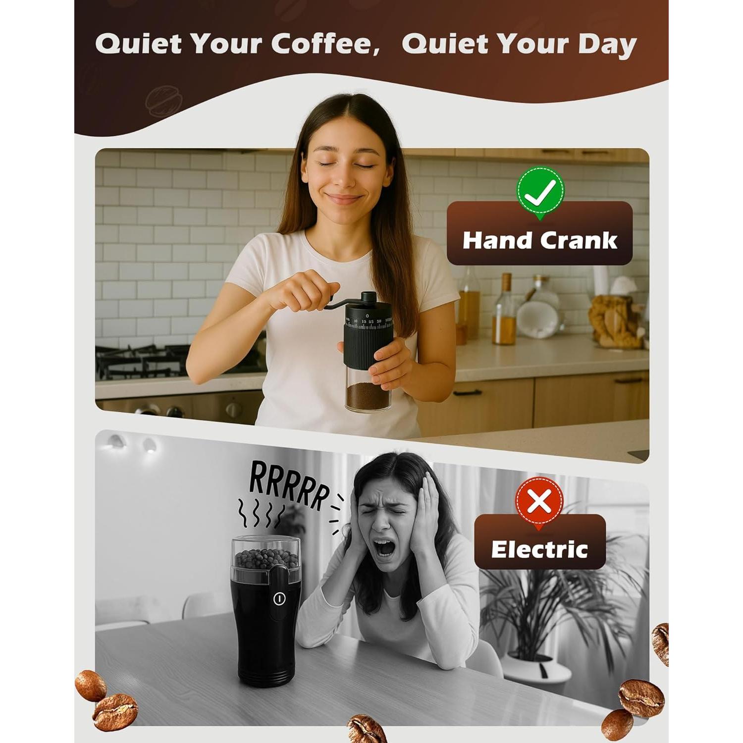 Molino de Café Manual Matrjestice, 40g, Cerámica, Ajustable