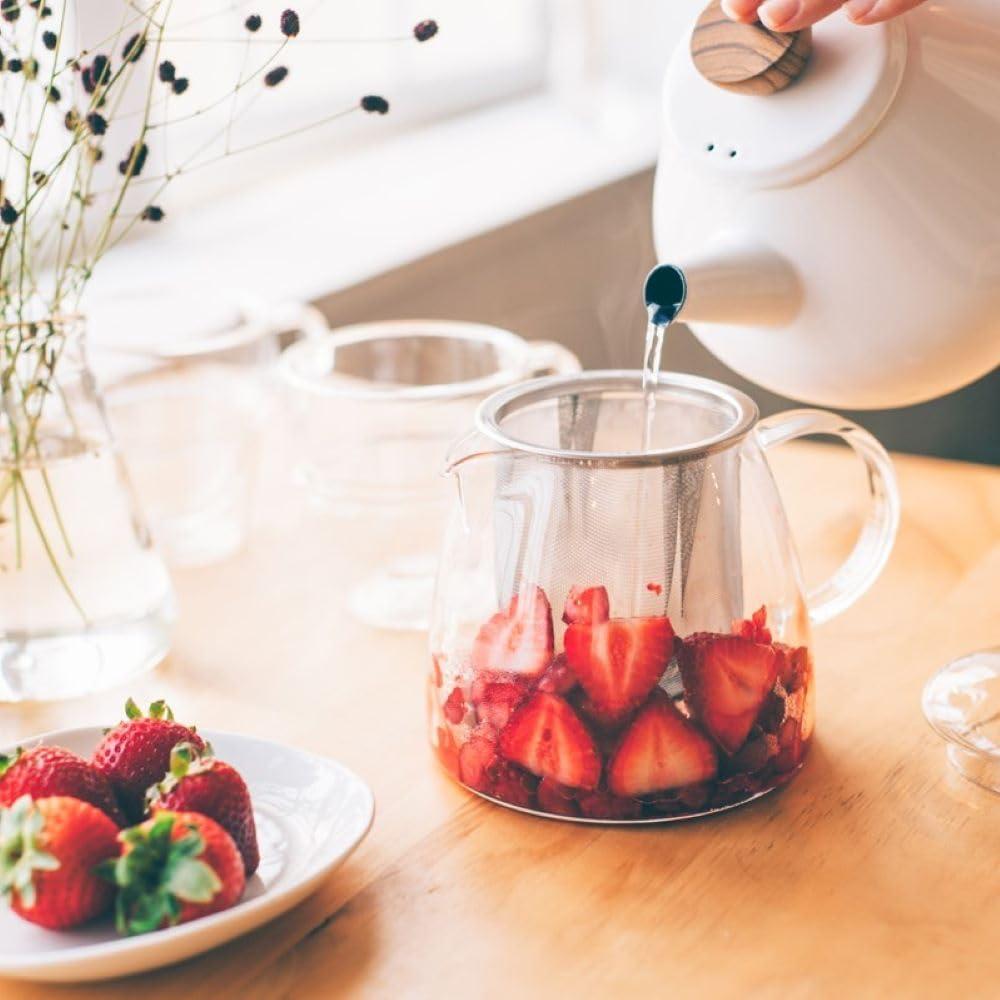 Tetera de Vidrio Hario Pure 700ml con Colador de Acero