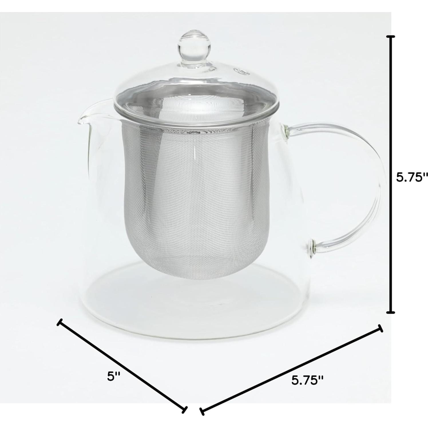 Tetera de Vidrio Hario Pure 700ml con Colador de Acero