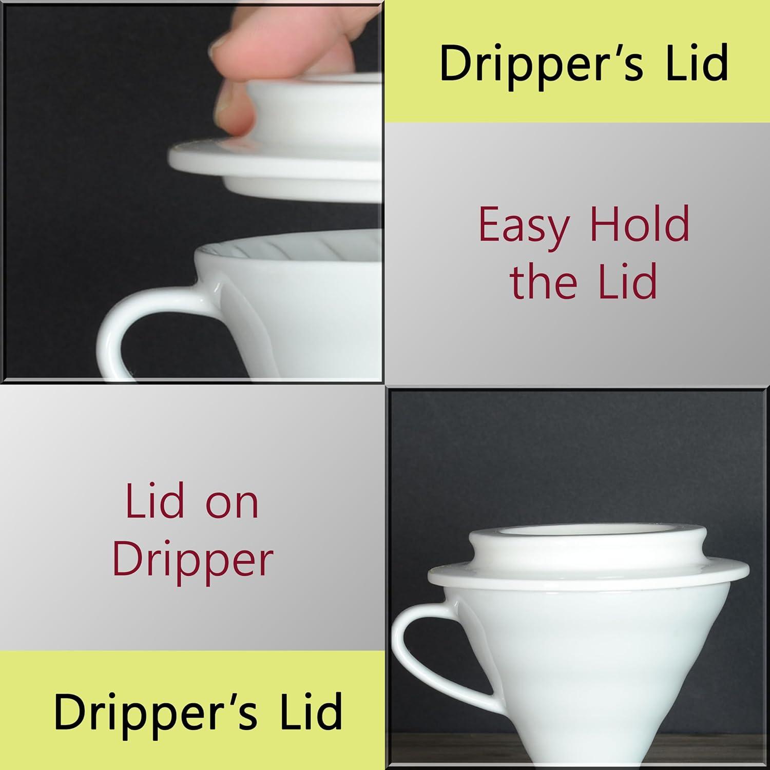 Bandeja de Goteo 3 en 1 Somark para Dripper V60 Blanco