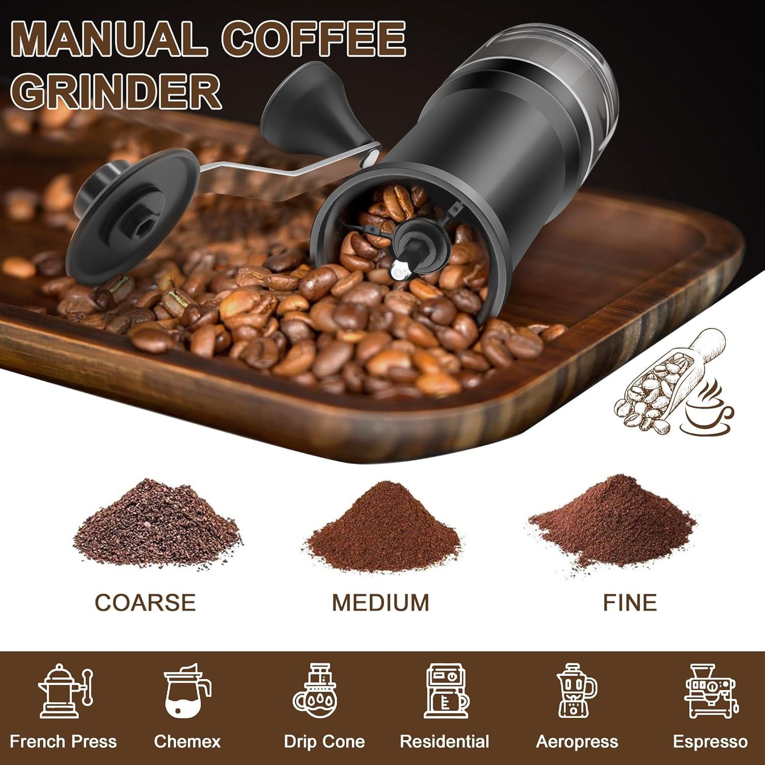 Molino de Café Manual Tengfy, Burr Cerámica Ajustable 30g