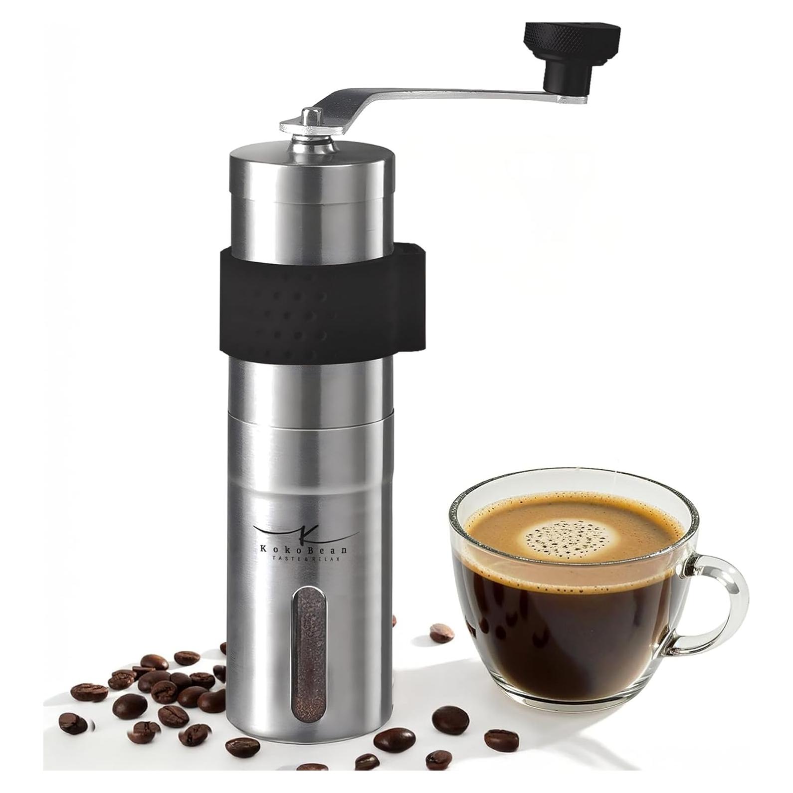 Molino de Café Manual KokoBean - Acero Inoxidable, 18 Ajustes