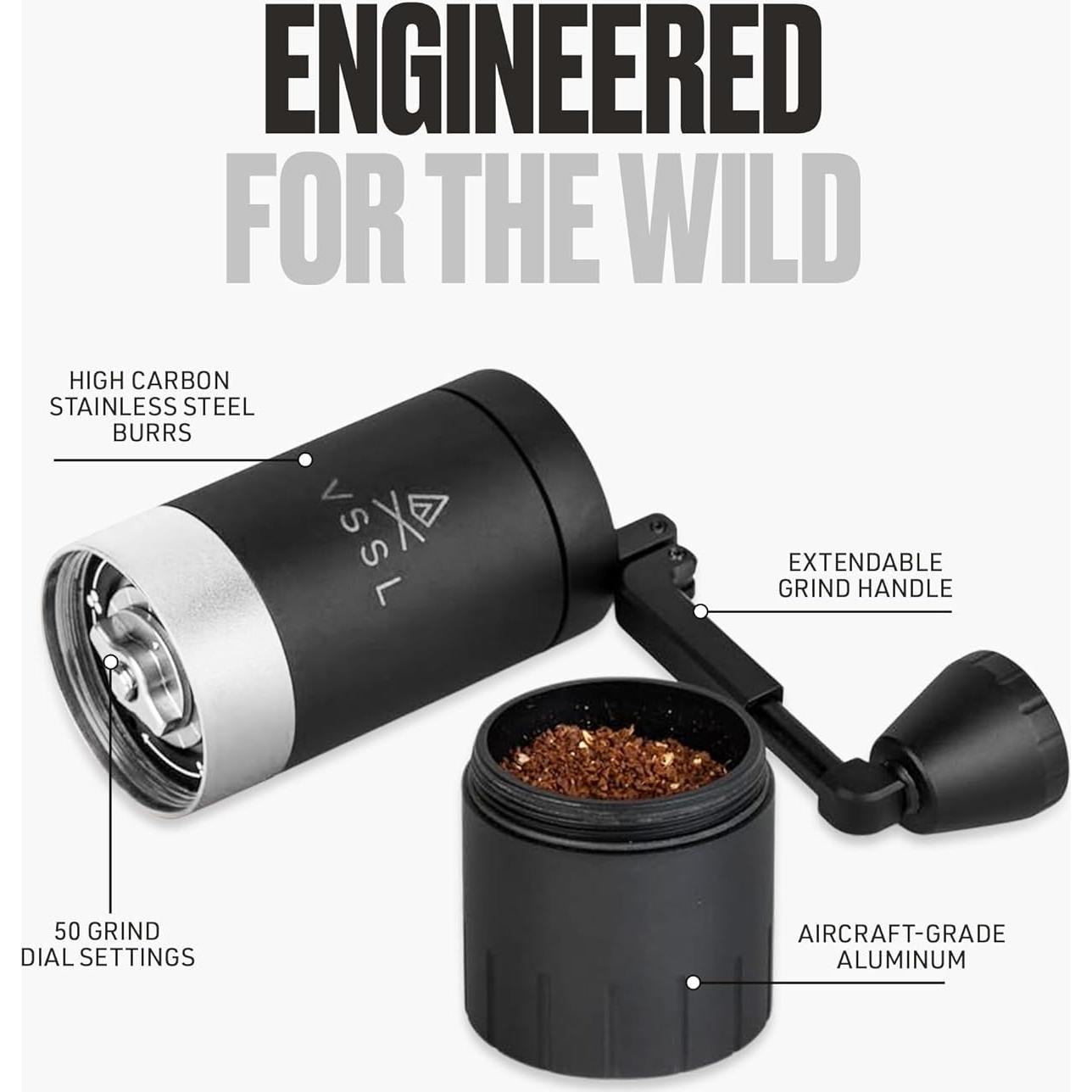 Molinillo de Café Manual VSSL Java G45 - Acero Inoxidable, 45g