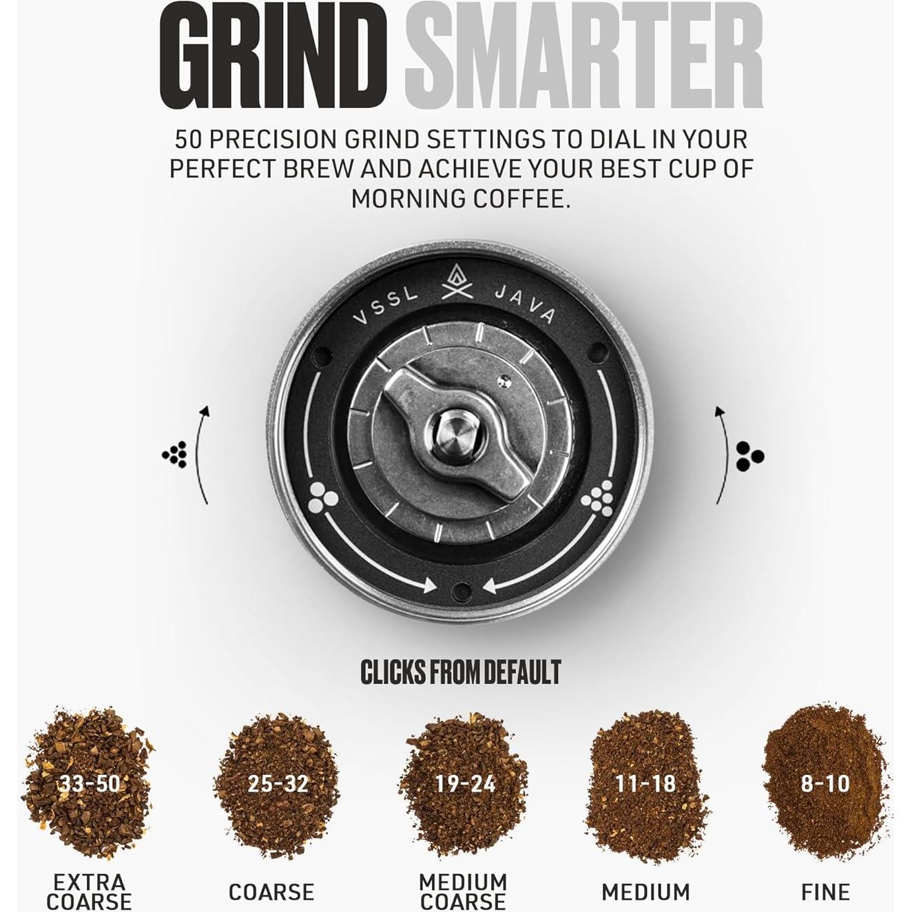 Molinillo de Café Manual VSSL Java G45 - Acero Inoxidable, 45g