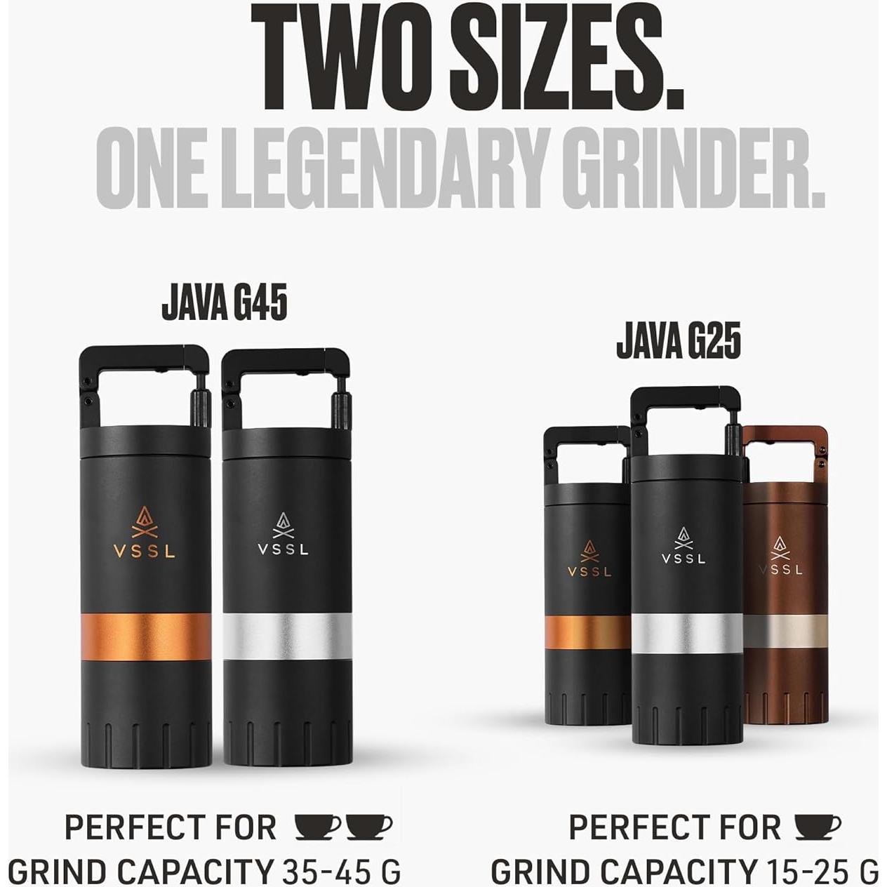 Molinillo de Café Manual VSSL Java G45 - Acero Inoxidable, 45g