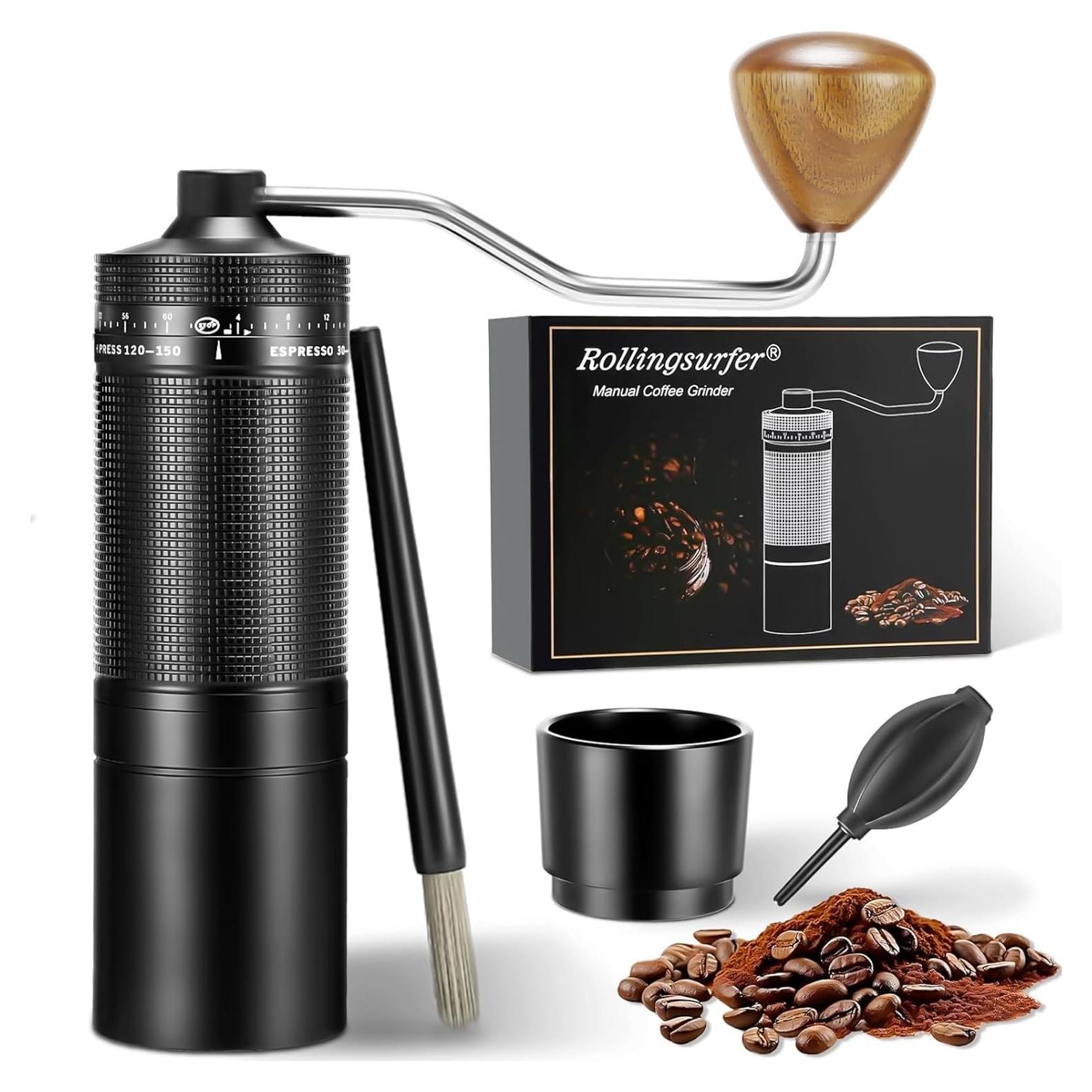 Molino de Café Manual Rollingsurfer C1 - Ajuste Externo, 20g