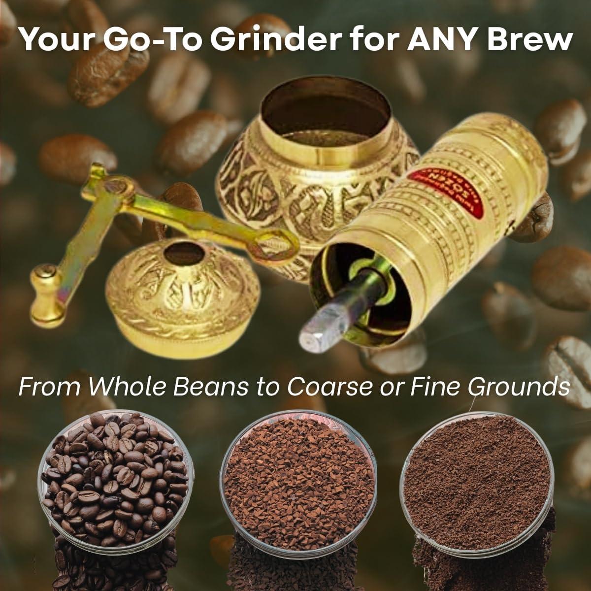 Molinillo de Café Manual Sozen de Latón 19.3 cm Ajustable