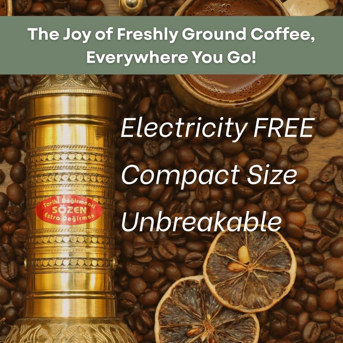 Molinillo de Café Manual Sozen de Latón 19.3 cm Ajustable