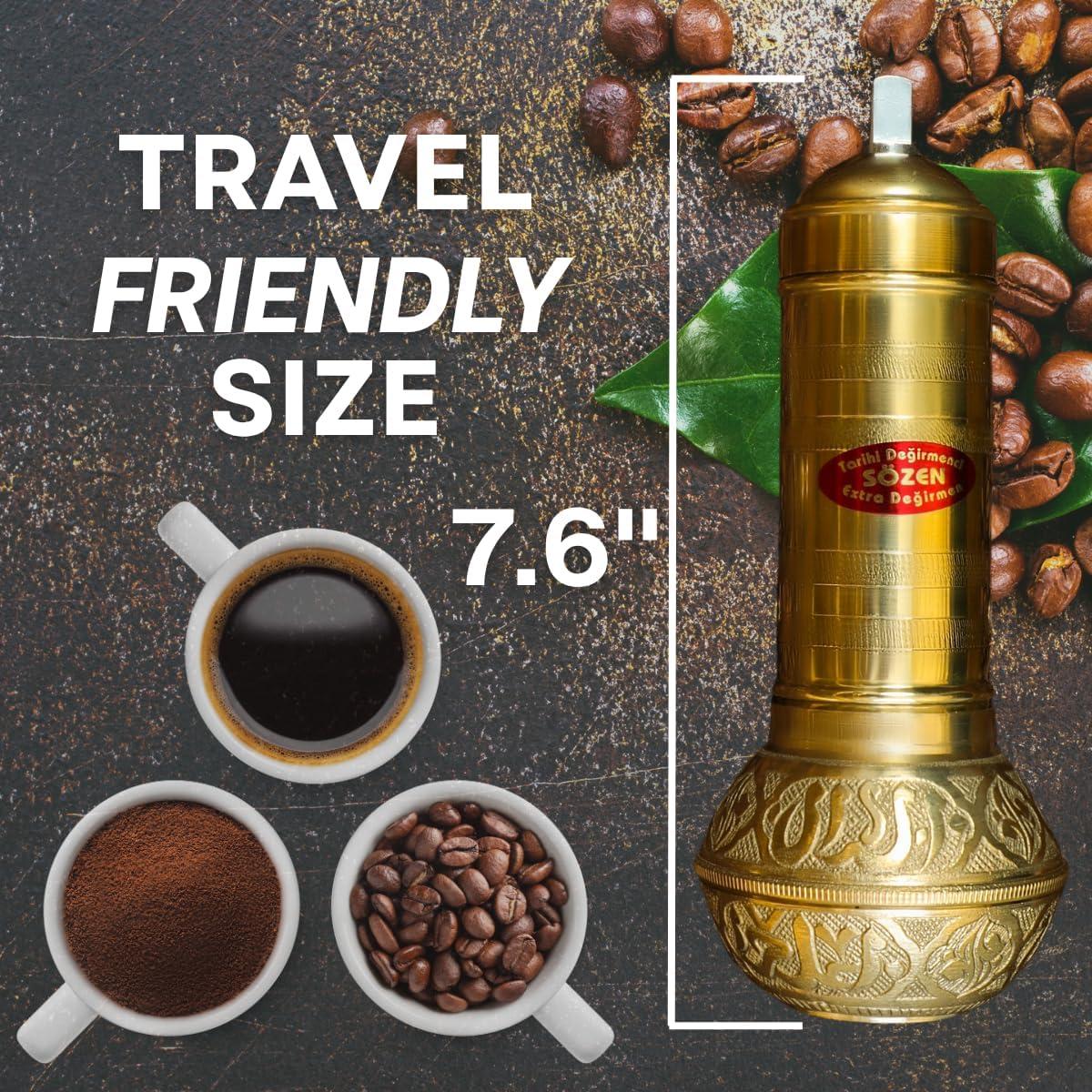 Molinillo de Café Manual Sozen de Latón 19.3 cm Ajustable