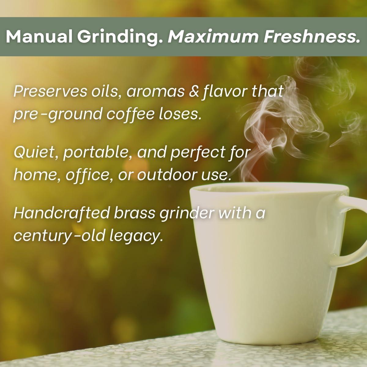 Molinillo de Café Manual Sozen de Latón 19.3 cm Ajustable