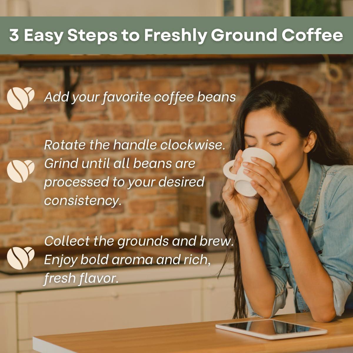 Molinillo de Café Manual Sozen de Latón 19.3 cm Ajustable