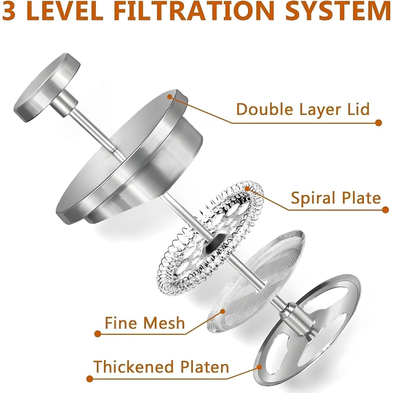 Cafetera Prensa Francesa WORBIC 12oz Acero Inoxidable Aislada