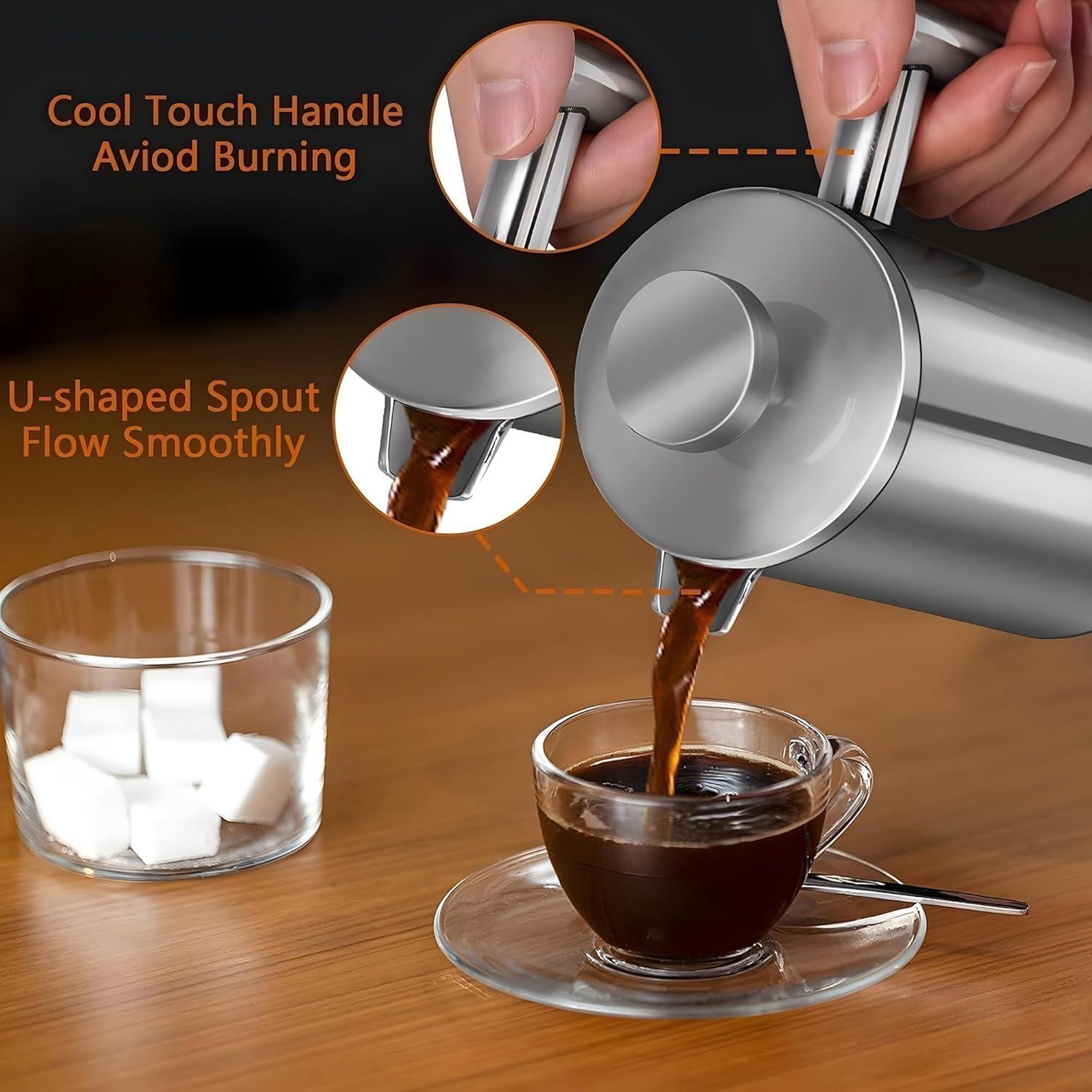 Cafetera Prensa Francesa WORBIC 12oz Acero Inoxidable Aislada