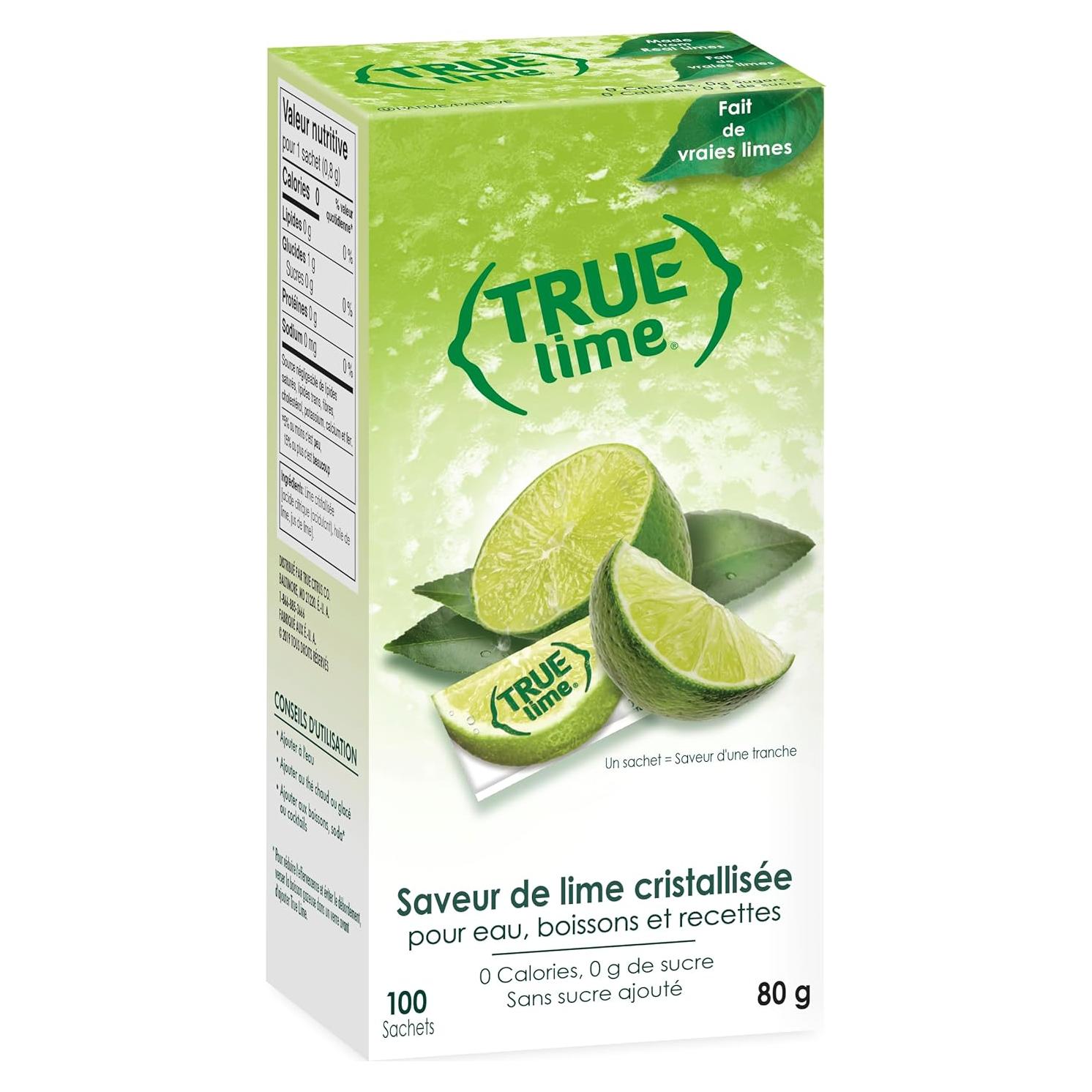 True Lime Saborizante de Agua 100 Paquetes 0 Calorías