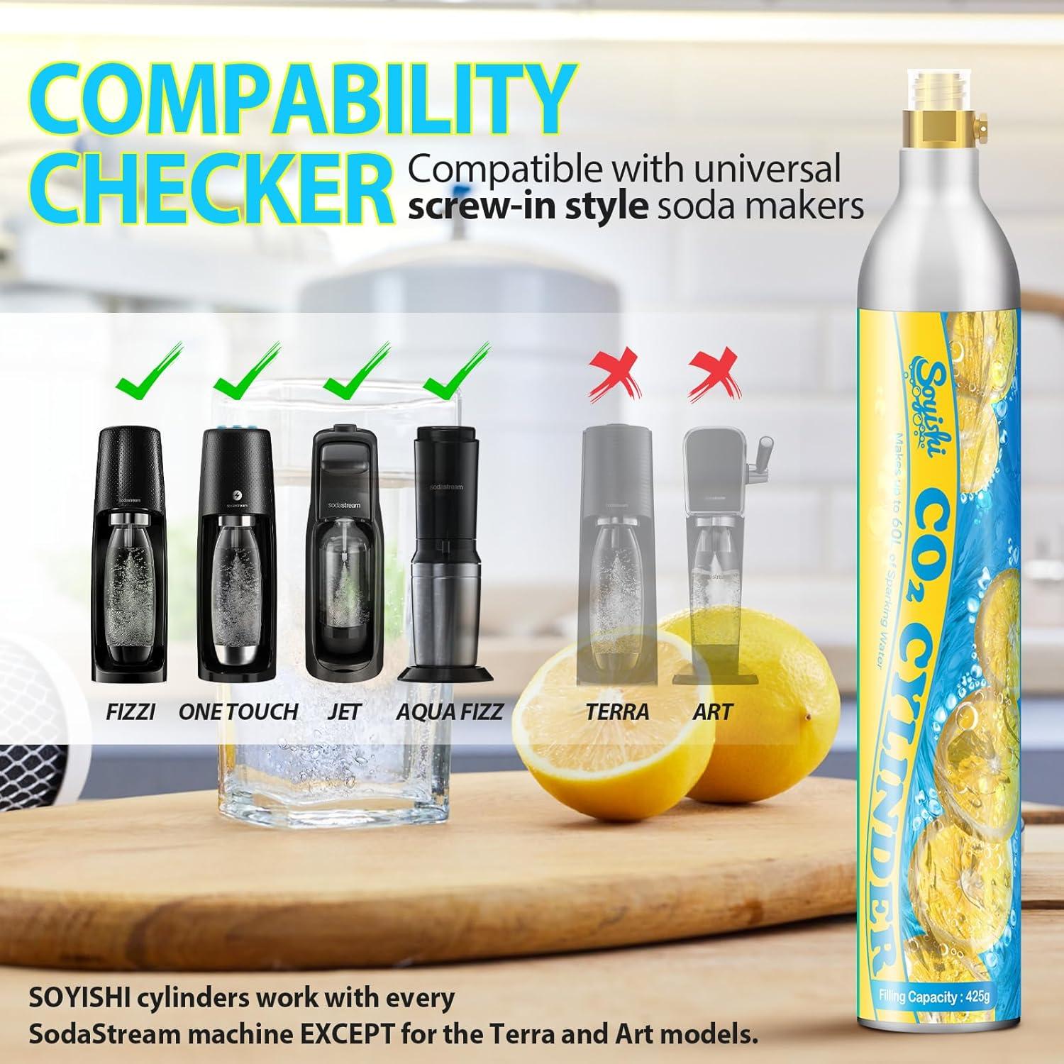 Cilindros de CO2 60L Soyishi - Set de 2 cartuchos roscados